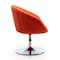 Manhattan Comfort Hopper Swivel Adjustable Height Chair in Orange and Polished Chrome, PK2 2-AC036-OR - alternate 3